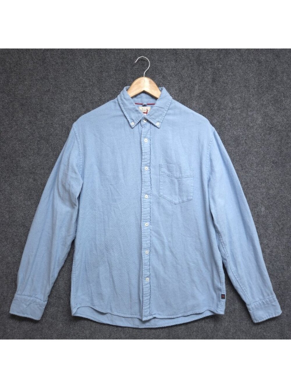 Relwen Highland Blues Shirt Mens Large Long Sleeve Wool Twill Huckberry Preppy